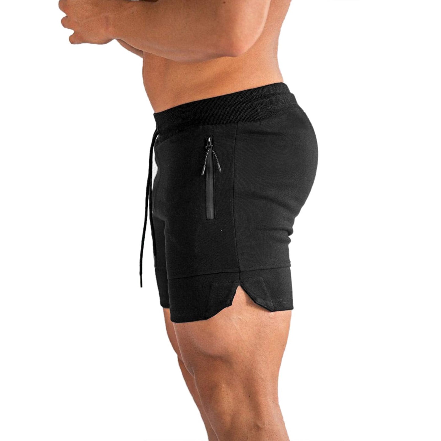 PIDOGYM Men's 5" Gym Workout Shorts,Fitted Jogging Short Pants for Bodybuilding Running Training with Zipper Pockets