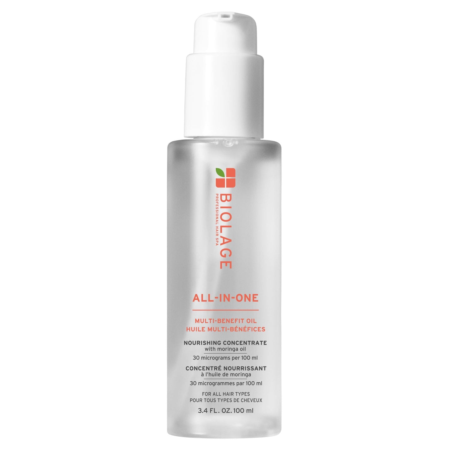 BIOLAGE All-In-One Multi-Benefit Styling Oil - Detangles, Nourishes & Smoothes, For All Hair Types, With Moringa Oil, Vegan, 3.4