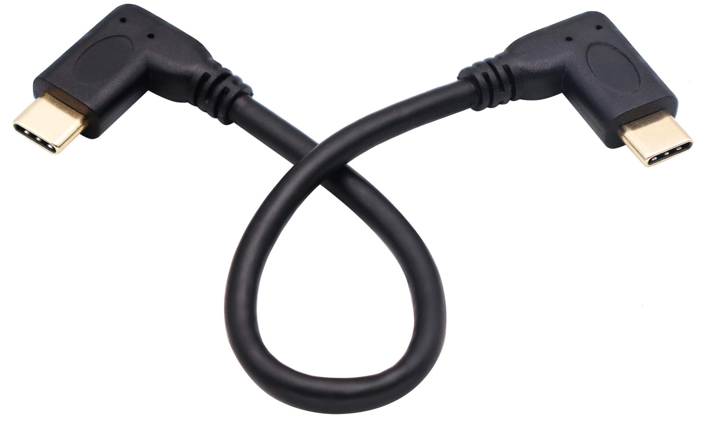 Aaotokk 90 Degree Usb 3.1 Type C Male To Male Gen 2 (10Gbps) Connector Extension Cable, Supports Charging, Data, Audio, Video Ca