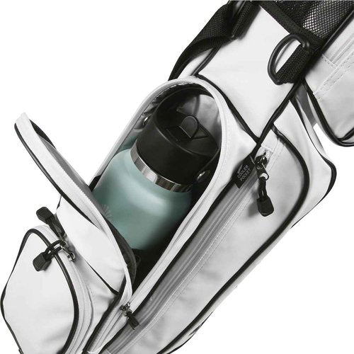 Orlimar Pitch 'N Putt Elite Synthetic Leather Sunday Golf Bag with Stand for Men & Women, Black, Small Lightweight Par 3, Driving Range Golf Bag for a Few Clubs Shoulder Strap Carry Handle Rain Cover
