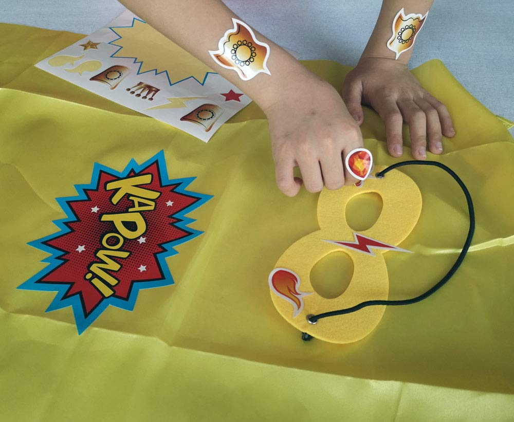 ADJOY Large Superhero Party Stickers - Super Hero Sign Cutout Stickers - Superhero Party Supplies