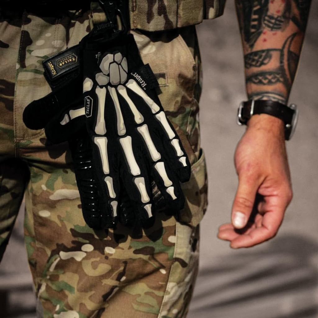 TACLAB Reaper Skeleton Gloves - Thin and Lightweight for Summer, Airsoft, Paintball, Cycling, Motorcycle, Multipurpose (Black, XS)