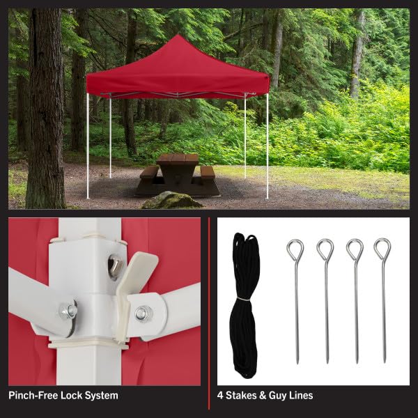 Pop-Up Outdoor Canopy Shade - 10x10 Water-Resistant Party Tent with Instant Setup and Portable Carrying Bag for Storage or...