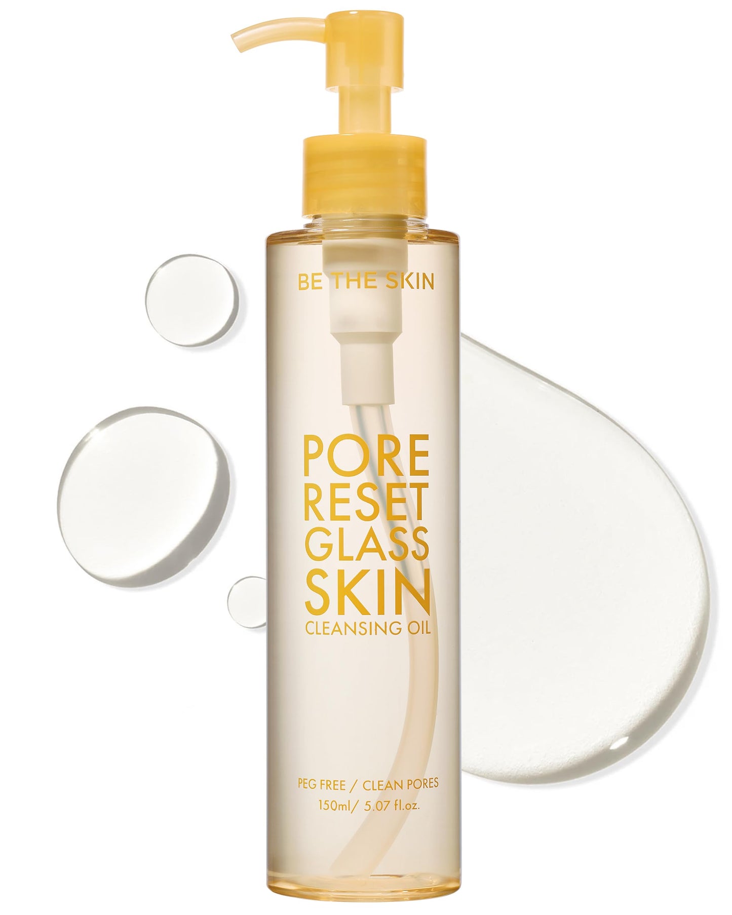 BE THE SKIN Pore Reset Glass Skin Cleansing Oil - Gentle Makeup Remover Oil for Glass Clear Skin with Plant-derived Oils - Remov