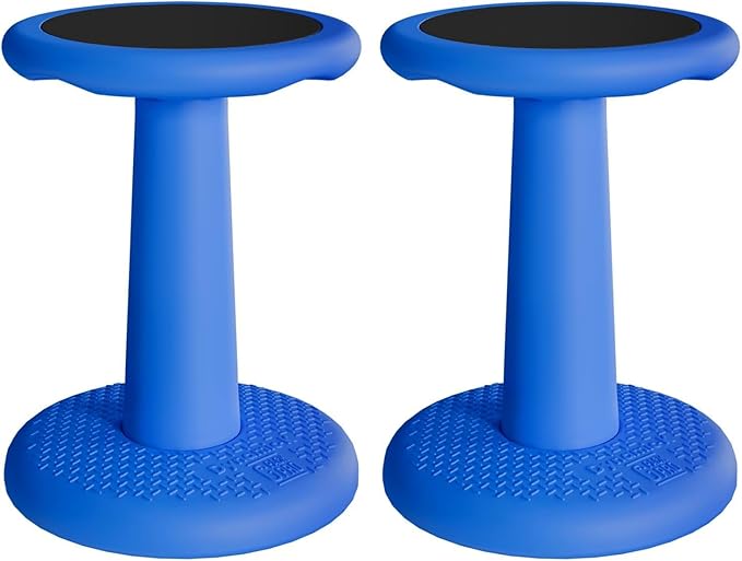 G-PACK PRO -Dynamic-, Kid Wobble Stool Pair, Wiggle Chair Flexible Seating for Preschool & Elementary Classroom, Improves Focus, Posture & ADHD/ADD-Blue 17.7 Hight' Stools Pack of 2