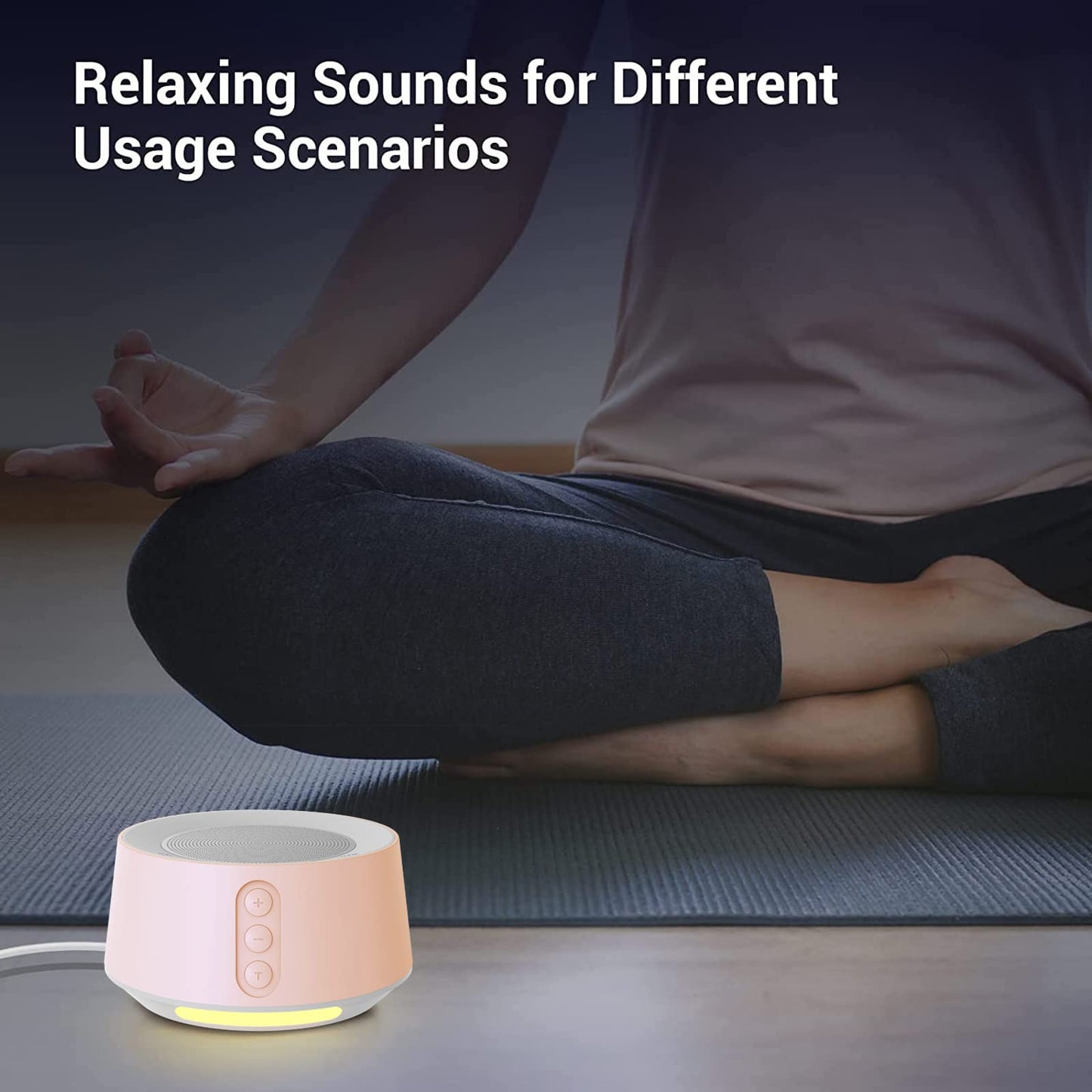 BGOVERSS White Noise Sound Machine with 20 Soothing Sounds, 10 Colors Night Light Sleep Machines Home Office Travel, 5 Timers and Memory Feature Sound Machine for Nursery Baby Kids Adults, Pink