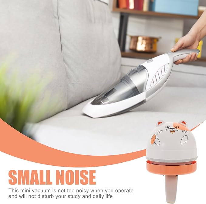 BESPORTBLE Portable Mini Table Vacuum Cleaner Battery Powered Lightweight Desktop Dust Remover for Keyboard Crumbs Hair Car Office Home Use with Brush