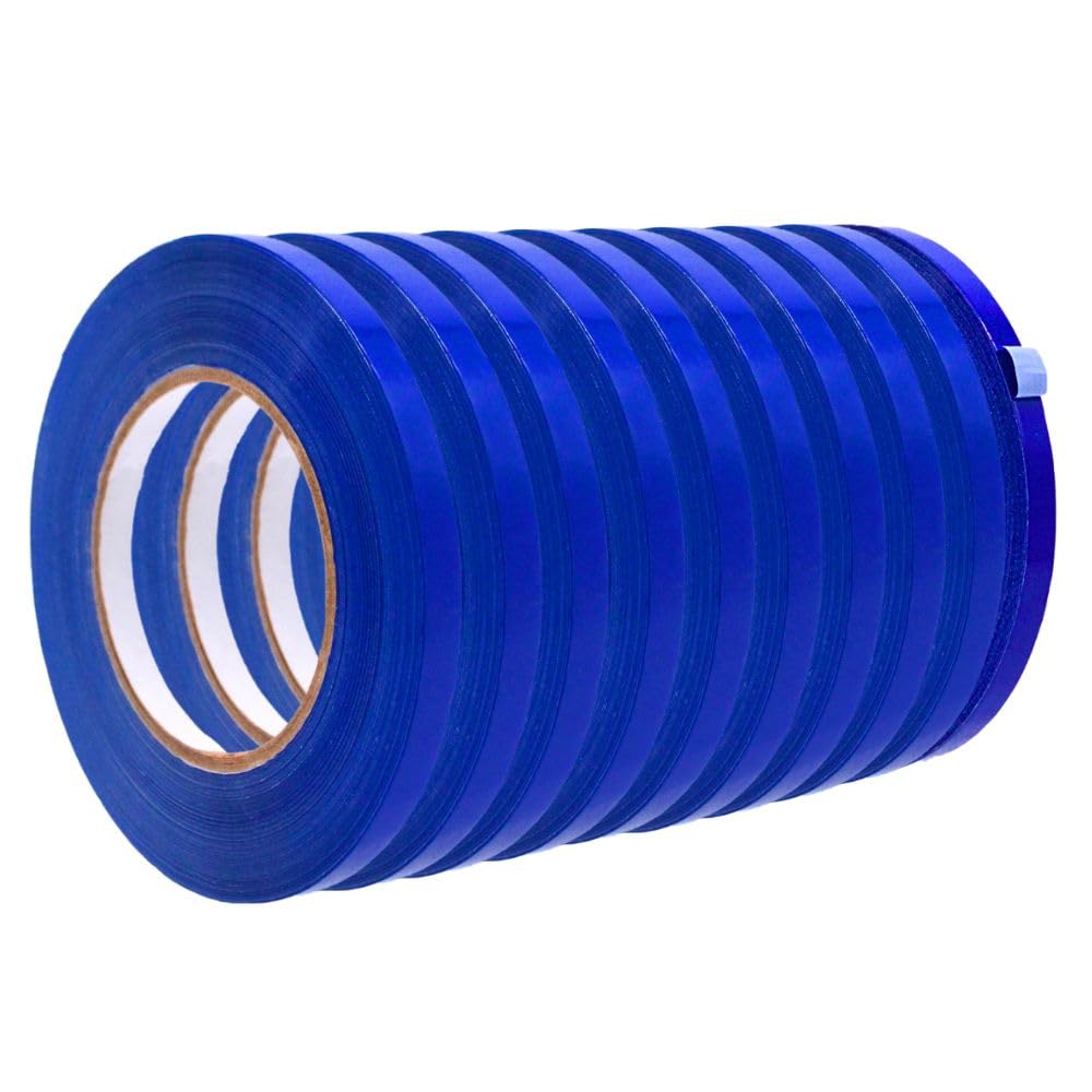 WOD Dark Blue 10 Pack, Poly Bag Sealer Tape - 3/8 inch x 180 yds. for Color Coding Age of Perishables, Food Storage, Pack,Aging and Sealing Meat, Candy, or Gifts BSTC22PVC