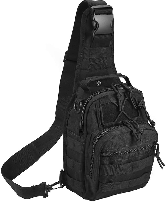 BORED? PARACORD! Black Outdoor Tactical Backpack, Military Sport Pack Shoulder Daypack for Camping, Hiking, Trekking, Rove...