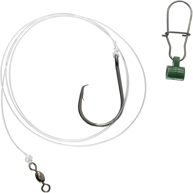 1,5 & 10-Pack Slider Rig 8/0 Circle Hook for Striped Bass - Uncle Mo's Tackle Saltwater Fishing Gear - Robust Slider, 4ft ...