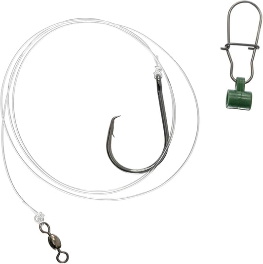 1,5 & 10-Pack Slider Rig 8/0 Circle Hook for Striped Bass - Uncle Mo's Tackle Saltwater Fishing Gear - Robust Slider, 4ft ...