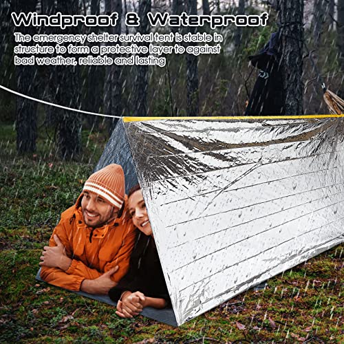 Woanger 4/10/20 Pcs Emergency Tent for Homeless Survival Tents Bulk 2 Person Tube Camping Tents 8 ft x 3 ft Shelter Surviv...