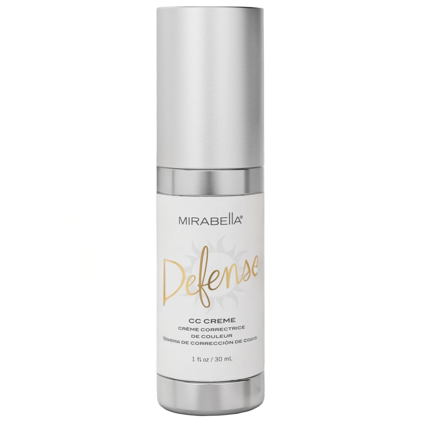 Mirabella Defense CC Creme Full Coverage Foundation with SPF 20, CC Cream Foundation with Sunscreen & Hyaluronic Acid, Oil Control with Salicylic Acid - Light