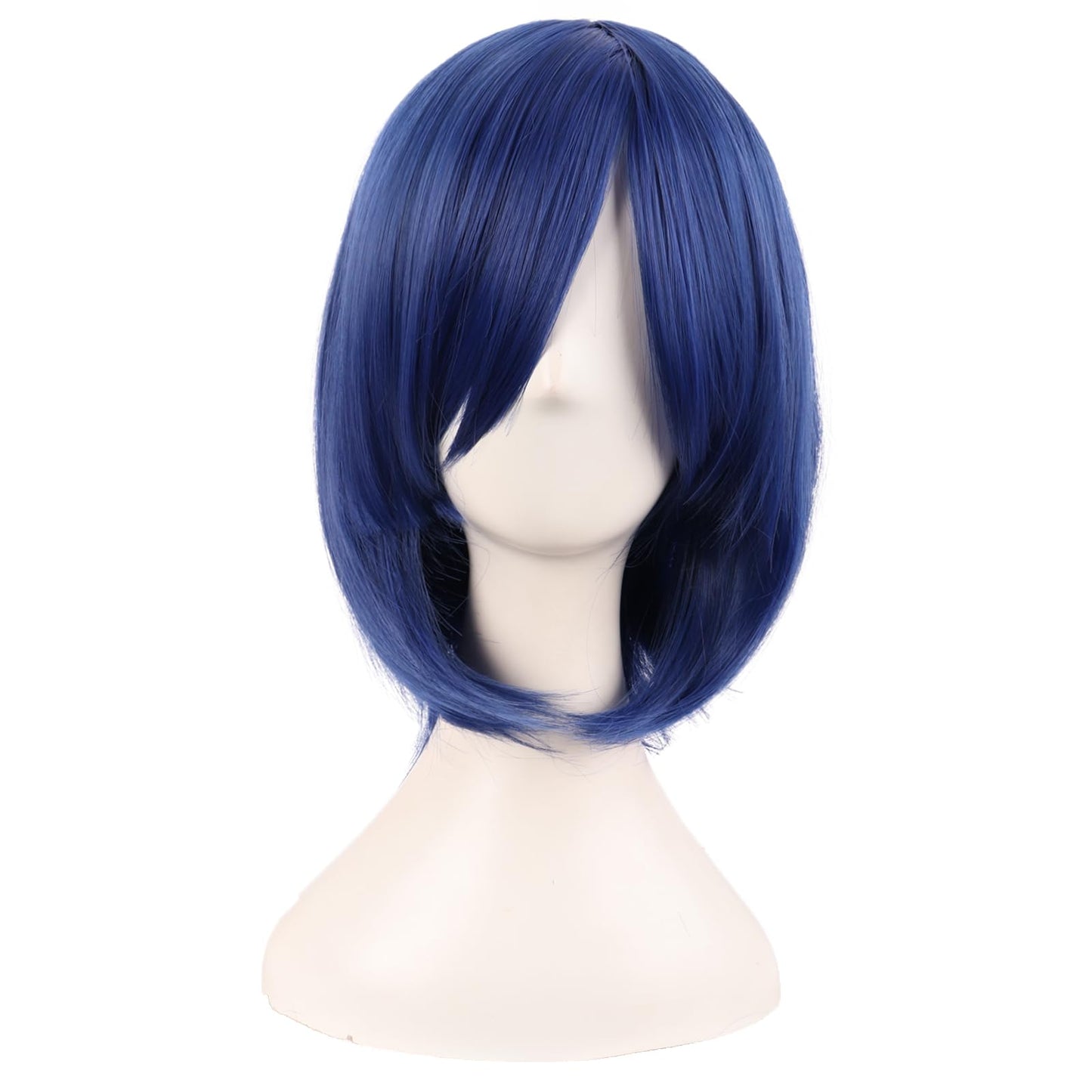 MapofBeauty 14 Inch /35 cm Female Models Medium Length Straight Hair Cosplay Bob Wig (Mixed Blue)
