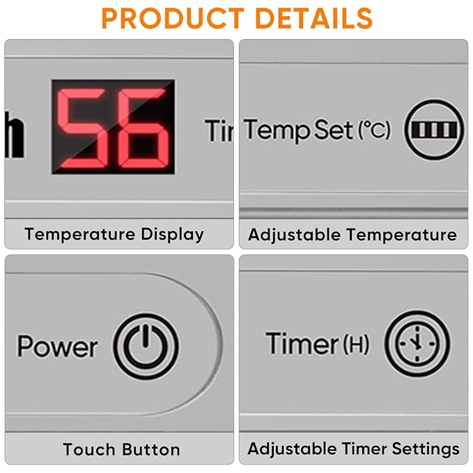 ROMECH 23L Hot Towel Warmer Cabinet, Professional Towel Heater with LED Temperature Display Setting, Extra Large Capacity Towel Warmers for Spa Massage Salon Home (Silver, 23L)
