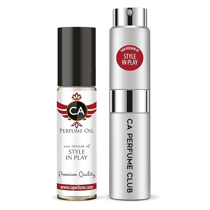 CA Perfume Duo Impression of Style In Play For Men Perfume Layering Set Mens Cologne Long Lasting Travel Size EDP + Body Oil Roll-On Bottle 0.27 Fl Oz+0.33 Fl Oz