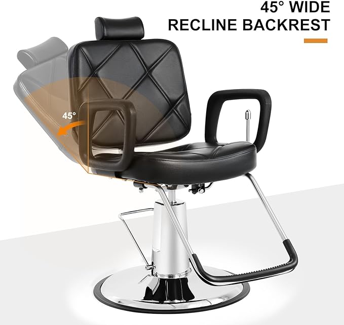 Artist hand Hydraulic Recline Barber Chair Salon Chair for Hair Stylist Heavy Duty Tattoo Chair Shampoo Beauty Salon Equipment Left Handed