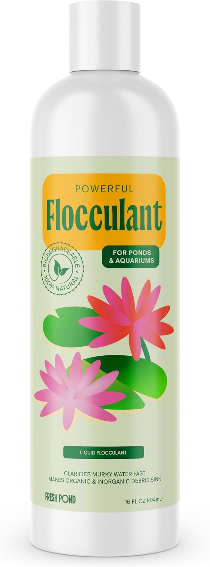 Flocculant for Aquariums, Ponds & Fountains – Powerful Water Clarifier Instantly Clears Murky Water - Fish & Wildlife Safe...