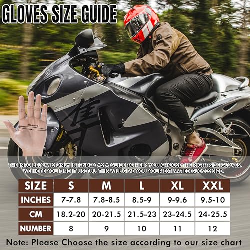 GRIPKNOX Motorcycle Gloves for Men & Women – Touchscreen Dirt Bike Gloves with Hard Knuckle Armor & Non-Slip Grip for Moto...
