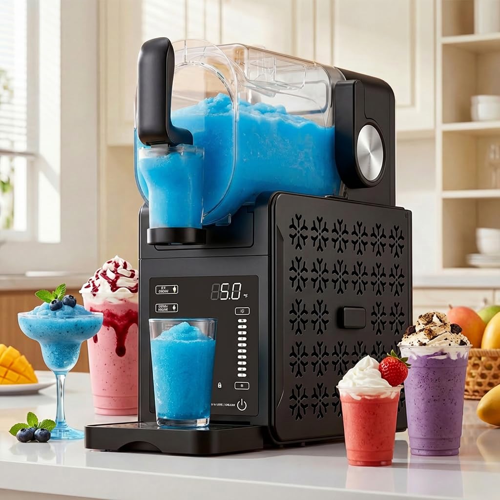 QIDO 84oz Commercial Slushie Machine 5 presets Frozen Drink Maker, Digital Temp Control,No Ice Needed Quiet Operation&Self-Cleaning,Perfect for margaritas, Smoothies, Bars, Cafes, and Parties