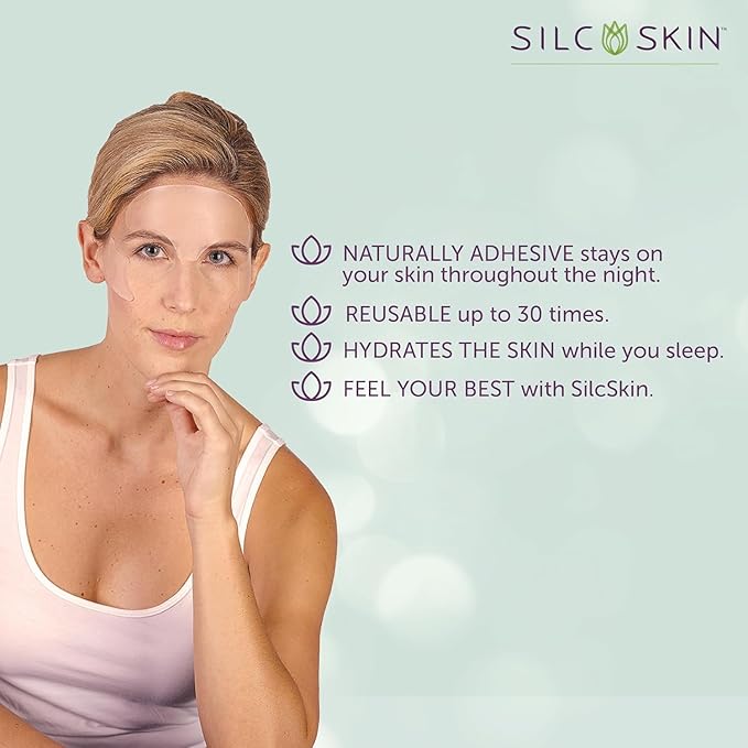 Silcskin Facial Pad Full Face Set Reusable Self Adhesive Silicone Face Patches For Lines Around Eyes And Mouth, Spa At Home Holiday Gift For Her