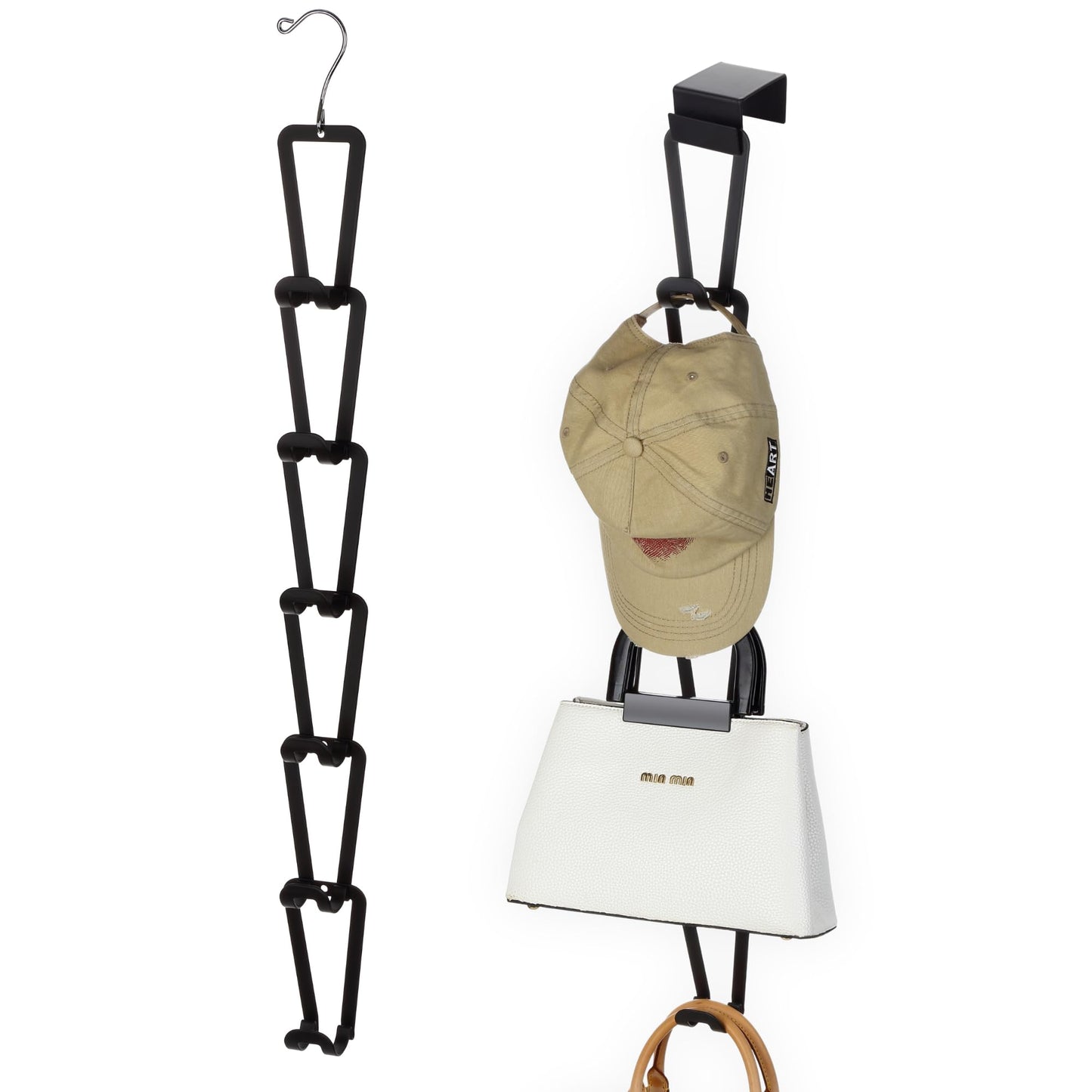 TERRA HOME Purse Hanger Closet Organizer Improved Design Bag Chain Hooks for Wall - Compact, Efficient Storage Solution for Bags, Purses, More as Over The Door, in Your Closett or Wall Mount