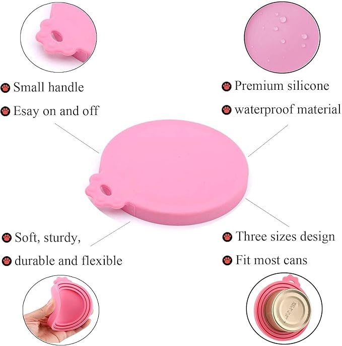 Food Can covers | 6 Pack Silicone Tin Lids for Dog and Cat | Universal BPA Free | One Can Cap Fit Most Standard Size Canned Dog Cat Food