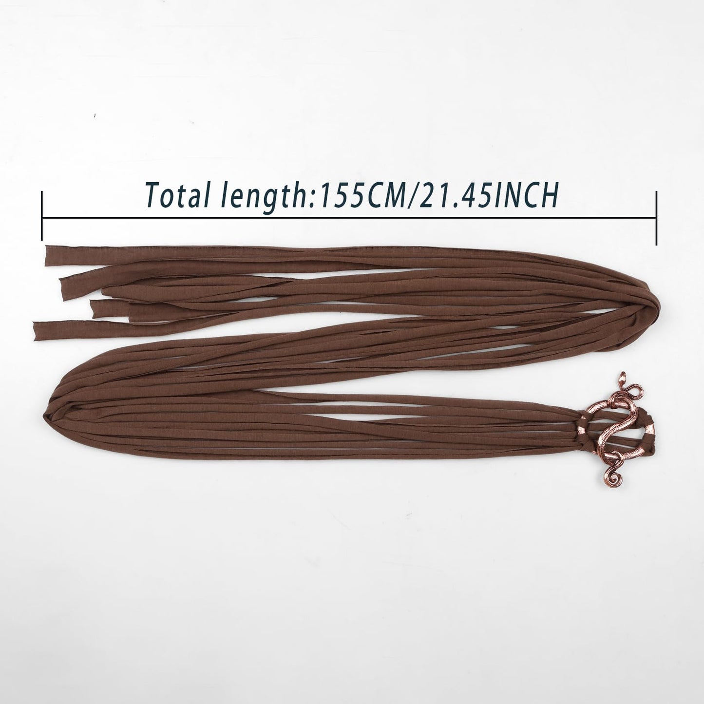 L'VOW Viking Troll Cross Belt Medieval Extra Long Rope Belt Norse Witch Belt for Women Renaissance Belt (Brown)
