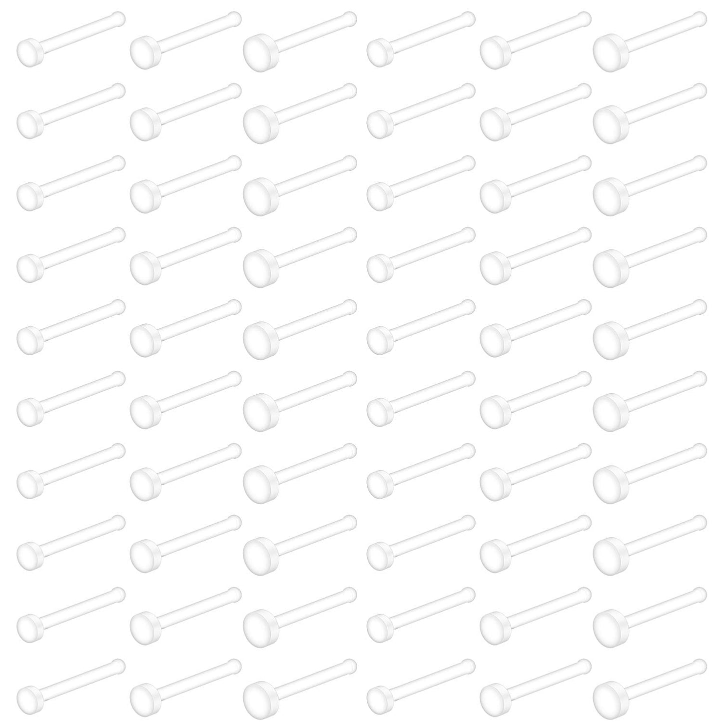 Ruifan 20G Clear Bioflex Nose Bone Ring Stud Retainer Body Jewelry Piercing Top Flat 2mm 2.5mm 3mm 60PCS