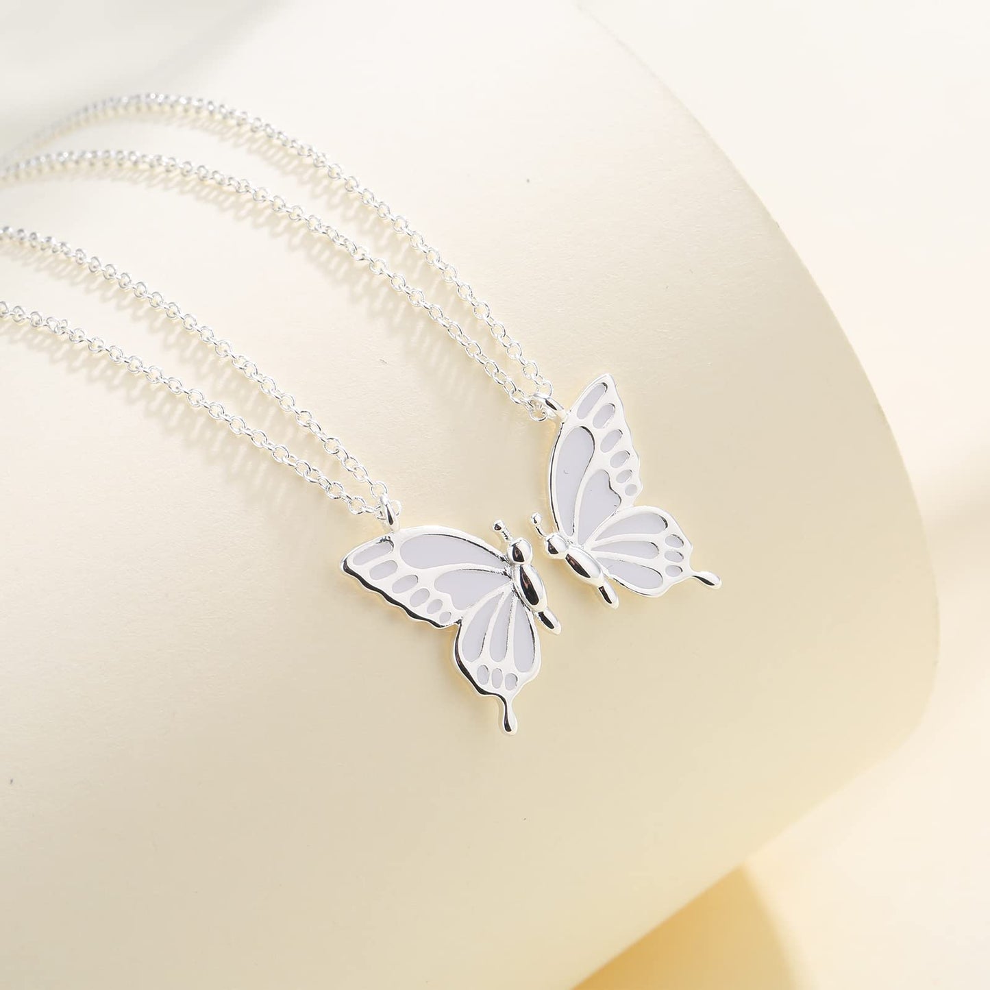 Friendship Necklace - Best Friend BFF Butterfly Matching Necklace Gifts for Women Friends, Long Distance Birthday Christmas Vale