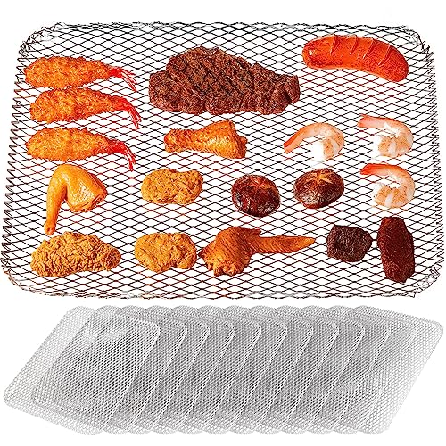 Mifoci 30 Pcs Disposable Grill Topper Non Stick BBQ Grill Grates Liners 12x16 Inch Mesh Mat Disposable Sheets Pans for Out...