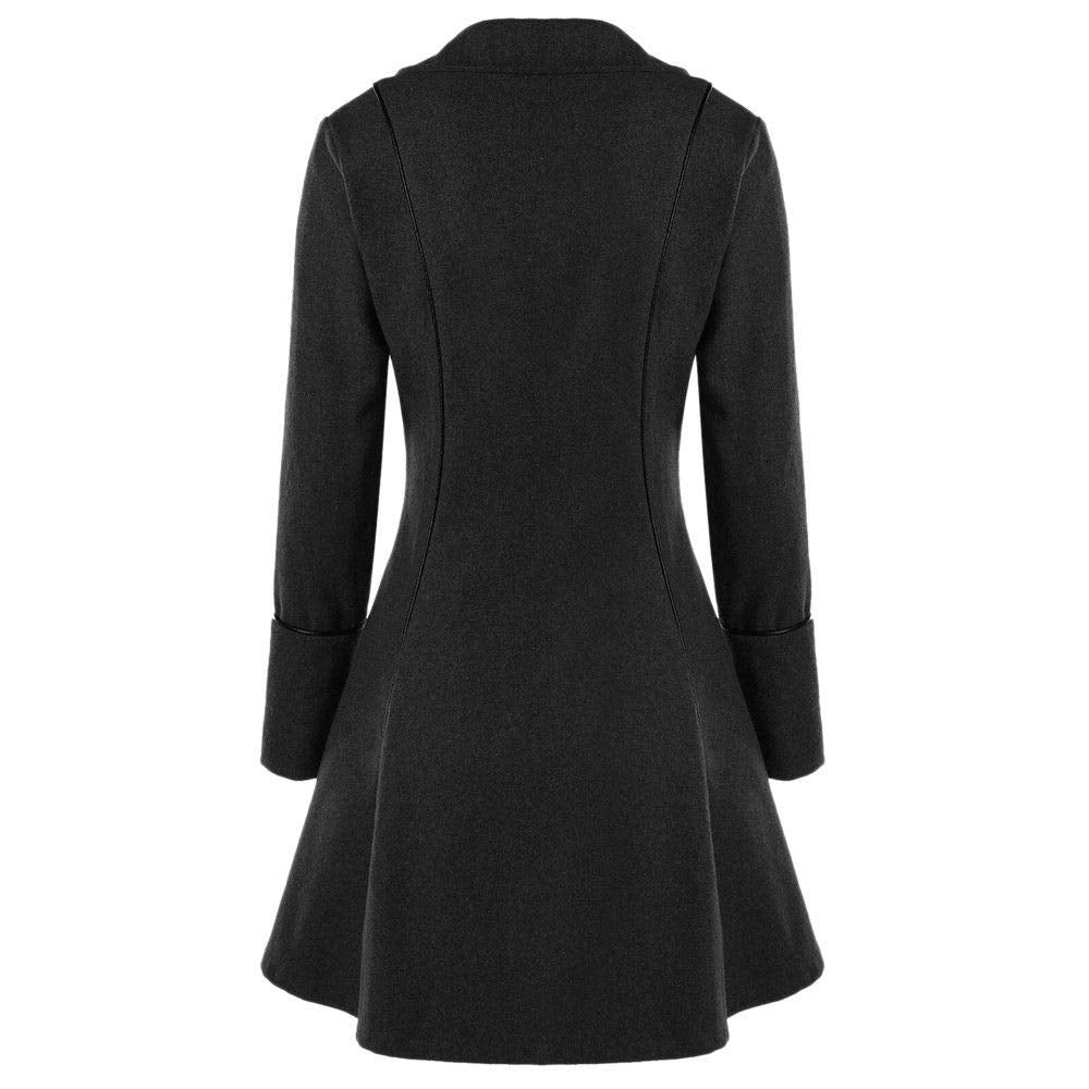 VNVNE Women's Gothic Steampunk Corset Halloween Costume Coat Victorian Tailcoat Jacket（M,Black）