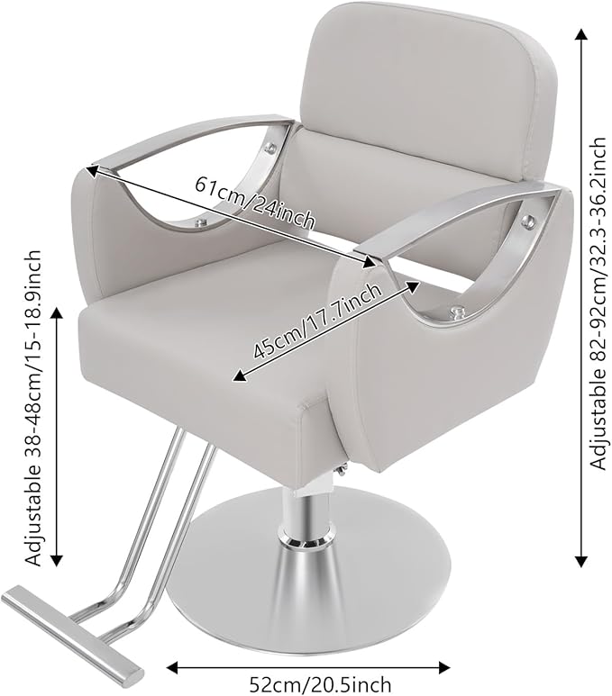 Barber Salon Chair, Salon Chairs for Hair Stylist,hair Chair with Heavy Duty Hydraulic Pump & Footrest, 360 Degrees Rolling Swivel Spa Beauty Equipment for Hair Stylist Women Man, 440 Lbs (Beige)