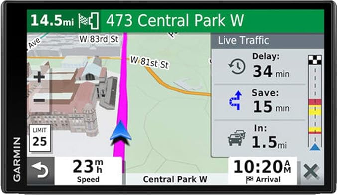 Garmin 010-02038-02 DriveSmart 65, Built-in Voice-Controlled GPS Navigator with 6.95” High-Res Display, Black