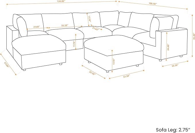 Modular Sectional Sofa with Ottoman,167inch U Shaped Convertible Cloud Couch,8 Seater Convertible V Shaped Living Room Sets,Cover Washable and Replaceable Couches for Living Room,Black