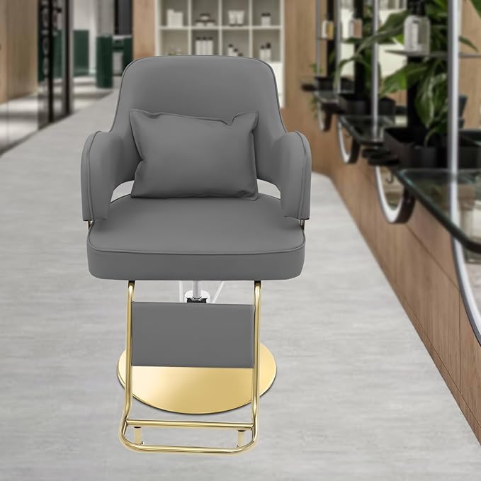 Barber Chair for Hair Stylist Hair Salon Chair with Heavy Duty Hydraulic Pump Height Adjustable 33.86-37.8inch & 360 Degrees Rotation Shampoo Chair for Salon Barbershop