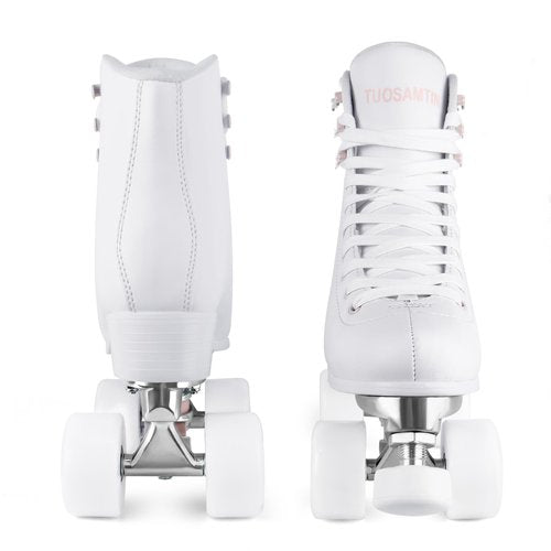 Tuosamtin Roller Skates for Women Girls with Height Adjustable Rubber Stoppers Cute Retro Quad Roller Skates for Outdoor and Indoor