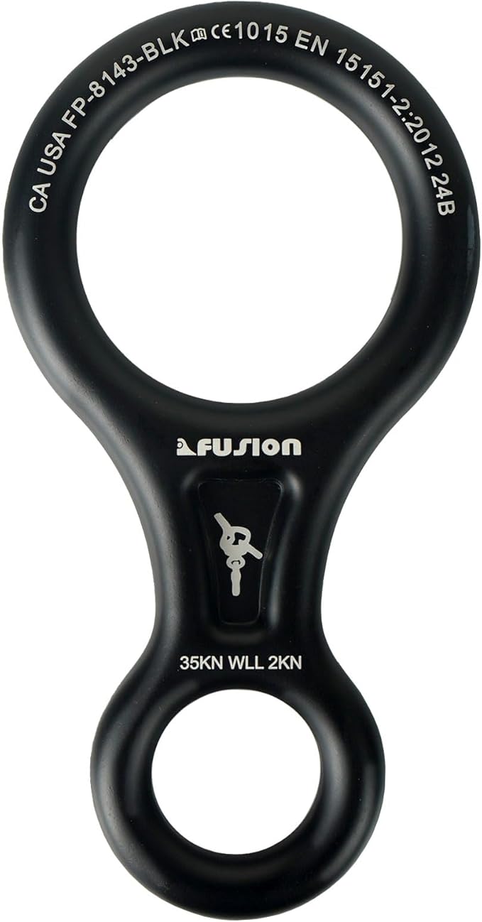 Fusion Climb Aluminum Descender - Figure 8 Descender Black