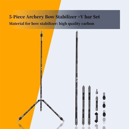 Perogen Archery Bow Stabilizer Set 4/5/10/12/28/30 inch 3K Carbon Fiber Bow Stabilizer Extension Pole with Stabilizer Rubber and Weights for Recurve Bow and Compound Bow