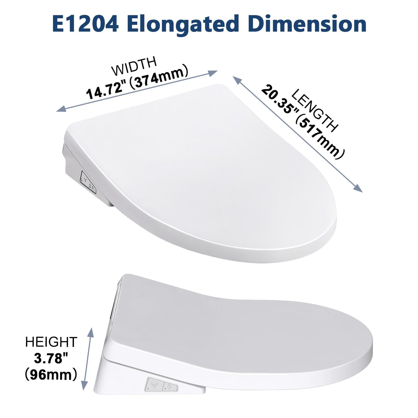 Electric Bidet Toilet Seat with Heated Seat, Endless Warm Water, Smart Bidet Toilet Seat Elongated, Separable Sittable Lid, Self-Clean Adjustable Nozzle | Wireless Remote | Quiet Operation