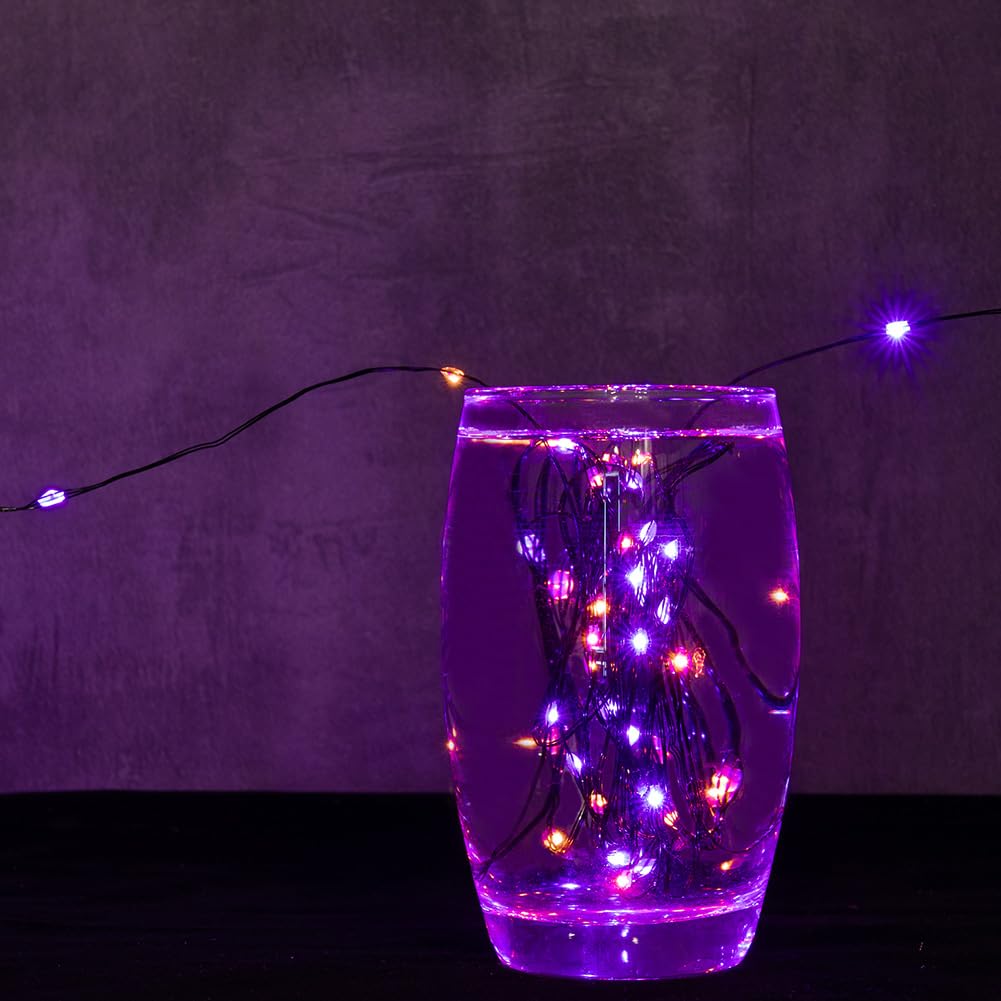 RESNICE Halloween Fairy Lights 100FT 300 LED Waterproof Plug in Purple and Orange LED String Lights with Remote 8 Modes for Indoor or Outdoor, Patio, Backyard,Garden