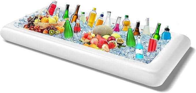 AITUOSI Inflatable Ice Serving Buffet Bar with Drain Plug - BBQ Picnic Pool Party Supplies Buffet Salad Food & Drinks Tray...