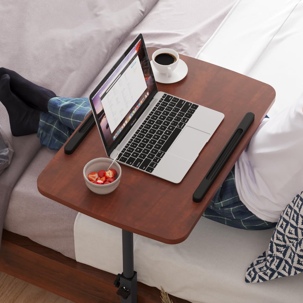 Furist Overbed Bedside Table with Wheels, Medical Hospital Bed Table, Computer Stand for Bed Side, Rolling Tray for Hospital and Home Use