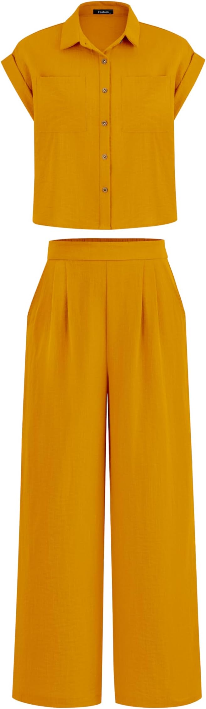 PRETTYGARDEN Womens 2 Piece sets Summer Cap Sleeve Tops Palazzo Pants Dressy Casual Vacation Travel Outfits Tracksuits