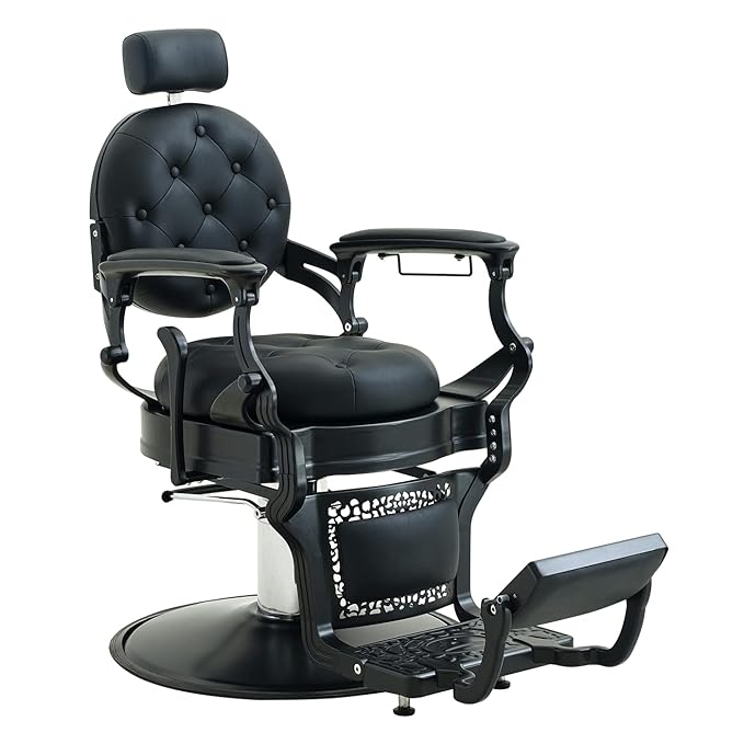 Barber Chair Hair Salon Chair,Heavy Duty 700 LBS, for Hair Stylist Barber Beauty Tattoo Massage(Black Round)