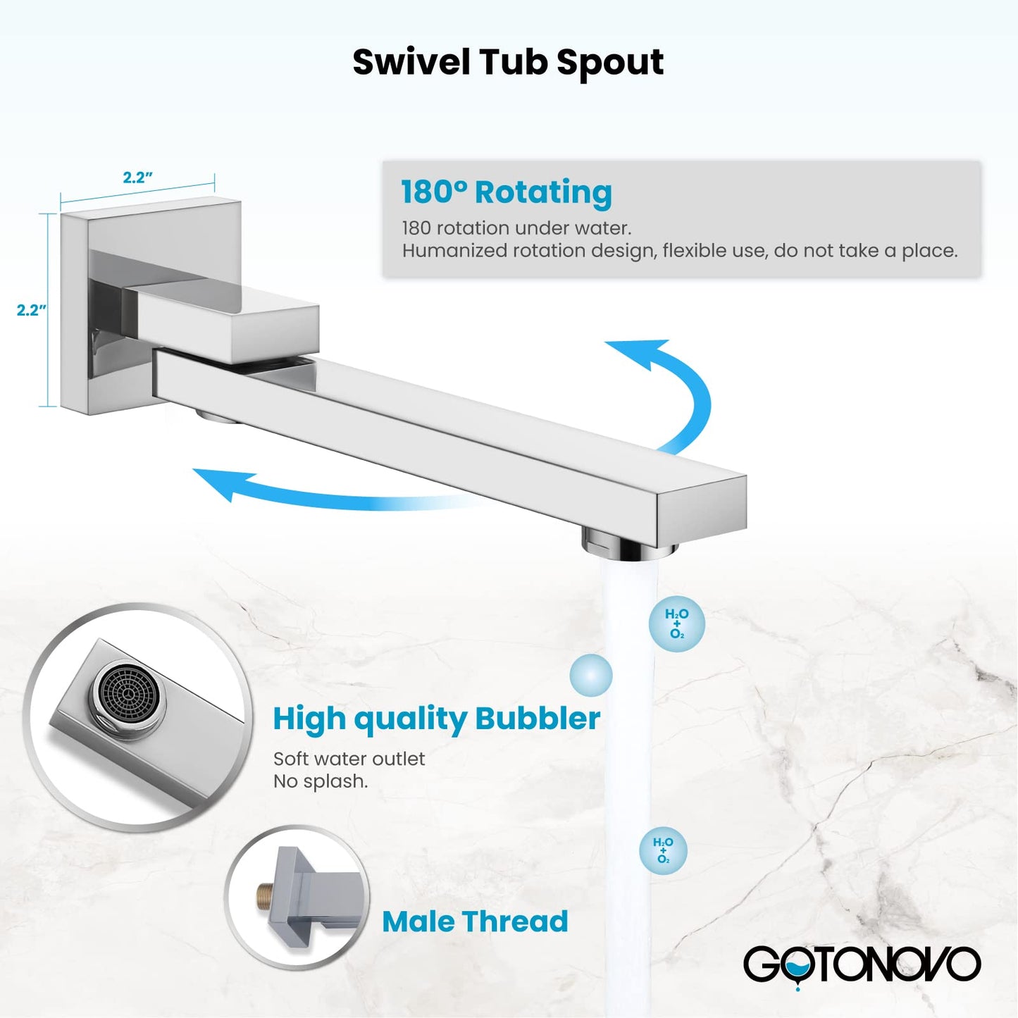 gotonovo Wall Mounted Bathtub Faucet with Hand Held Sprayer,Tub Shower Faucet Set,Single Handle Bathroom Shower System Mixer for Tub,Rough-In Valve Included Swivel Tub Spout Polished Chrome