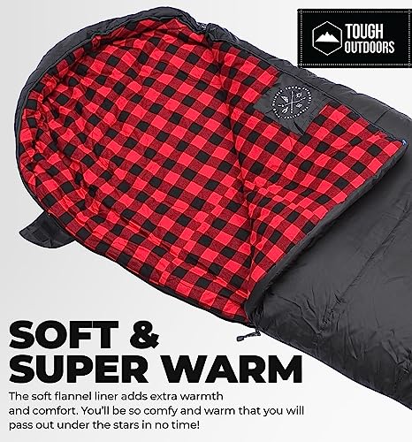 Tough Outdoors Sleeping Bags for Adults & Kids Sleeping Bags Girls Boys Teens - Camping Sleeping Bag for Backpacking- Cold...