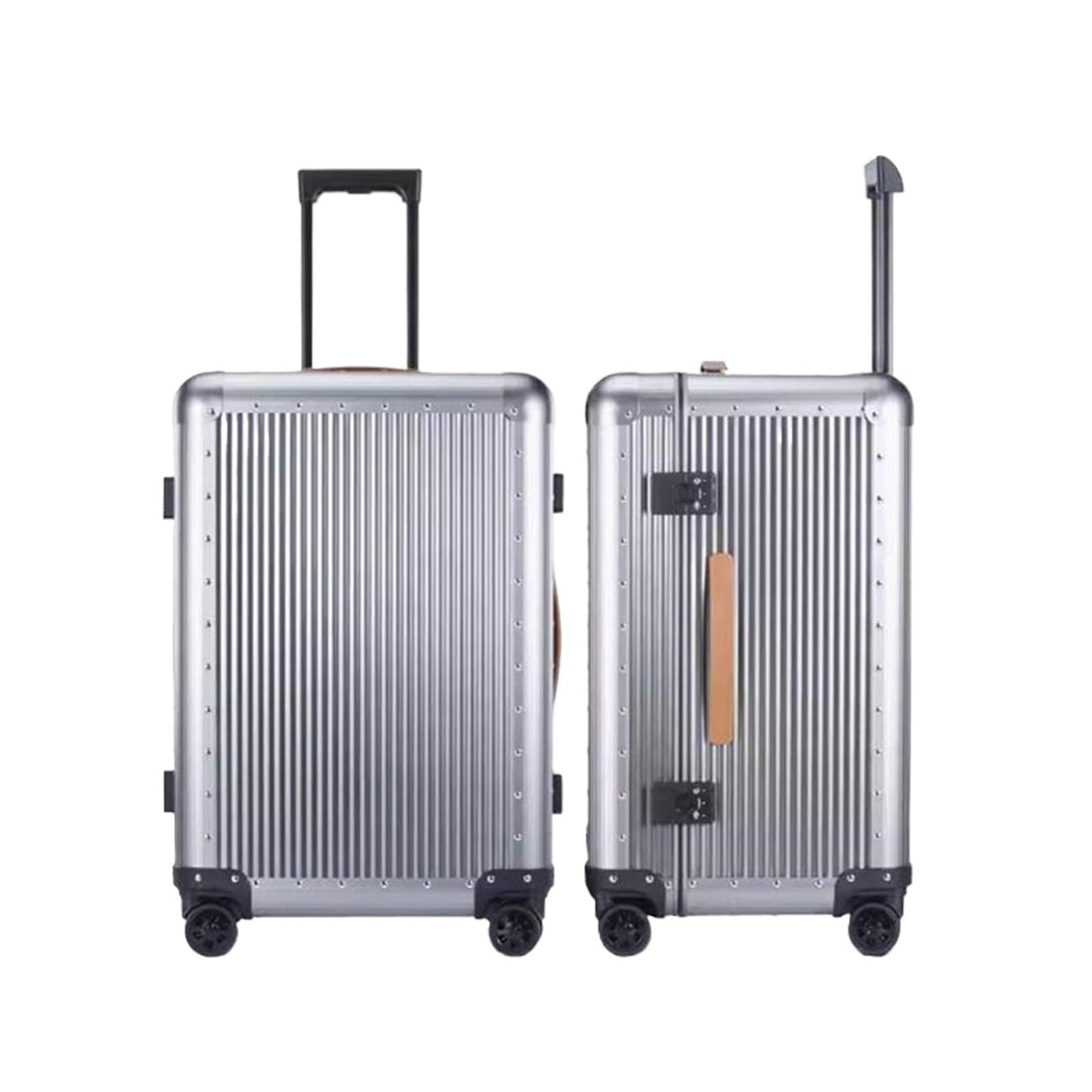 MUdson Trunk 20" 26" Inch Aluminum Cabin Suitcase Butterfly Lock Rolling Luggage Bag Trolley Bag On Wheels Durable (Color : 26 inc Trunk)