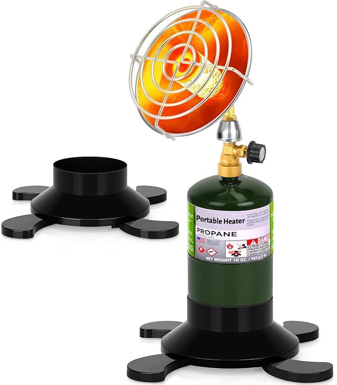 Portable Propane Heater for Camping Outdoor, Space Patio Garage Heater with Control Valve Cordless, Tent Heaters with Fold...