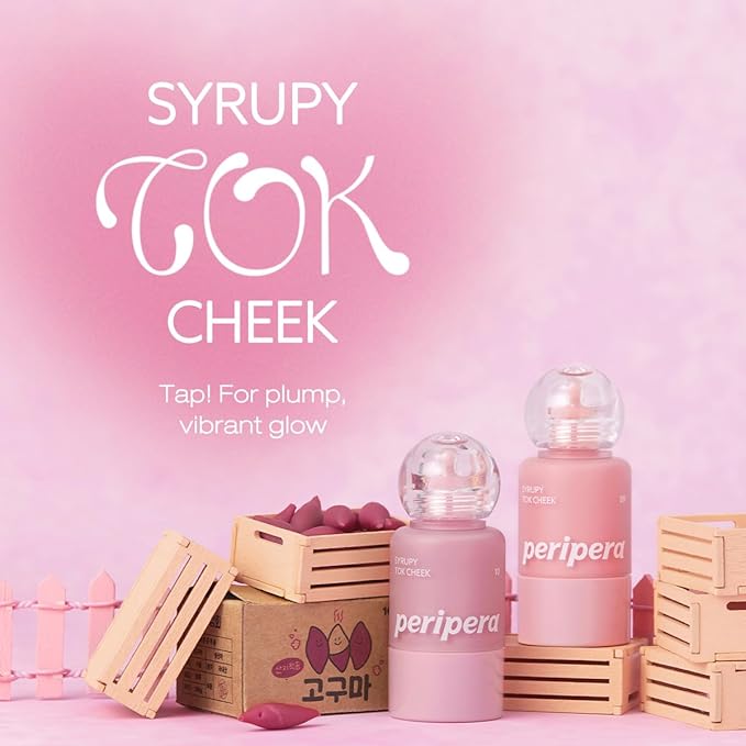 PERIPERA SYRUPY TOK CHEEK, Liquid Blush, Dewy Finish and Hydrates All day, Soft Velvet Texture Face Cheek Tint (10 PALE LAVENDER, One Size)